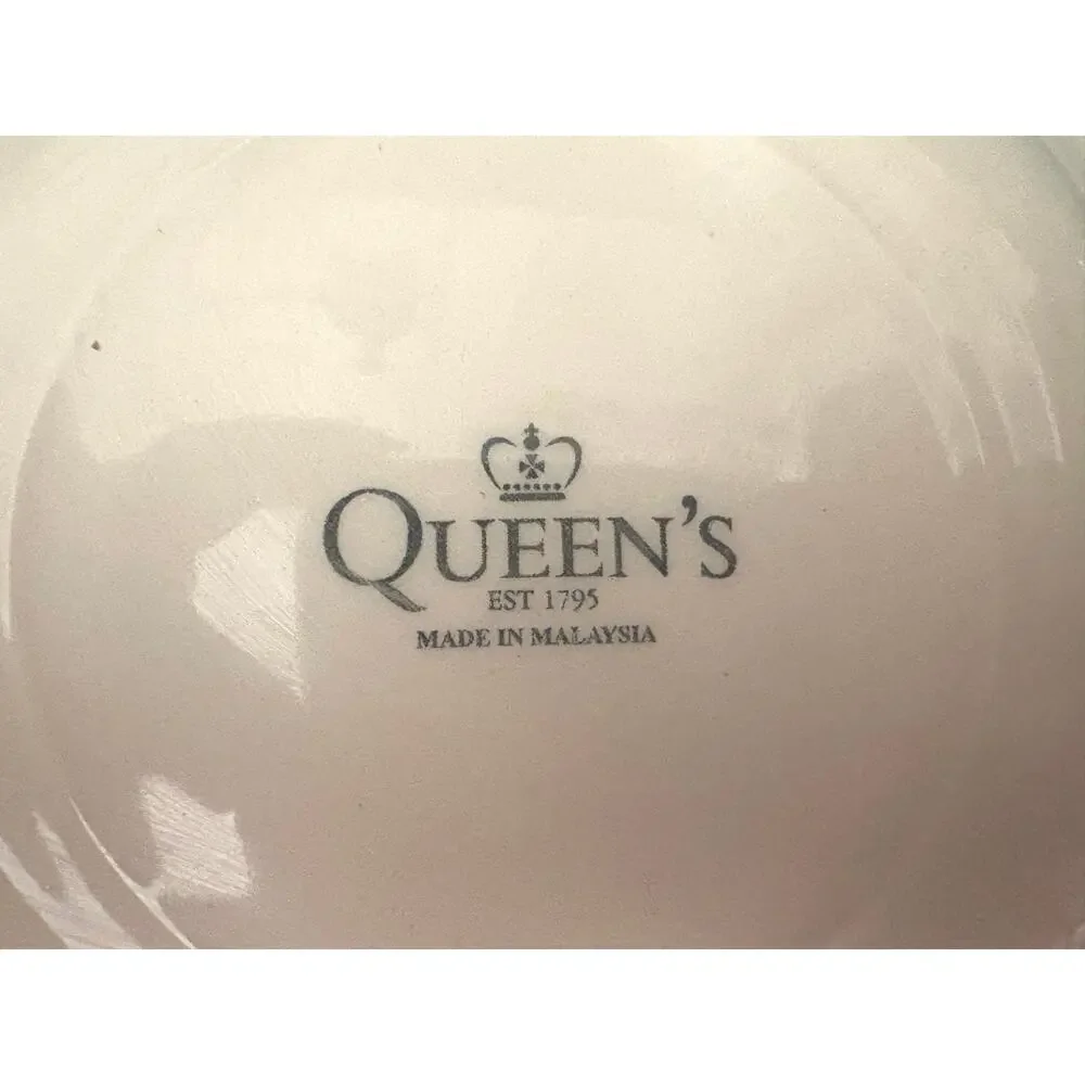 Queens Blue Ditsy Floral Dessert Salad Plate 7.5” x 7.5”  Shabby Cottage